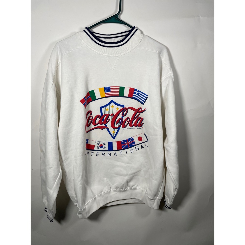 Vintage 1990 Coca Cola International Sweatshirt White Mens‎ Medium